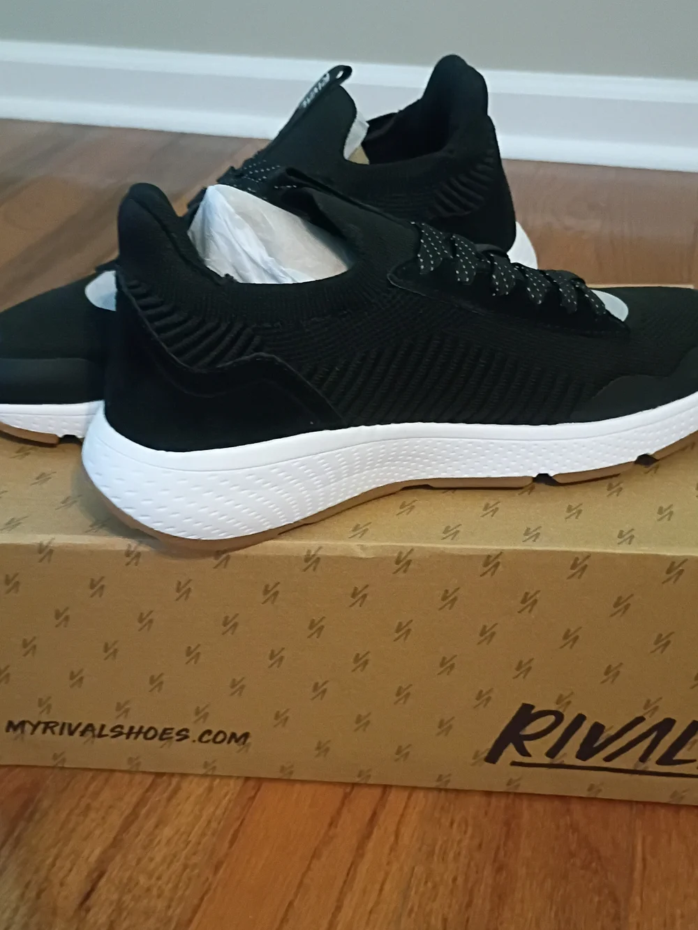 Rival Women’s Black Athletic Lace-Up Sneakers with White Sole